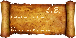 Lakatos Emilián névjegykártya